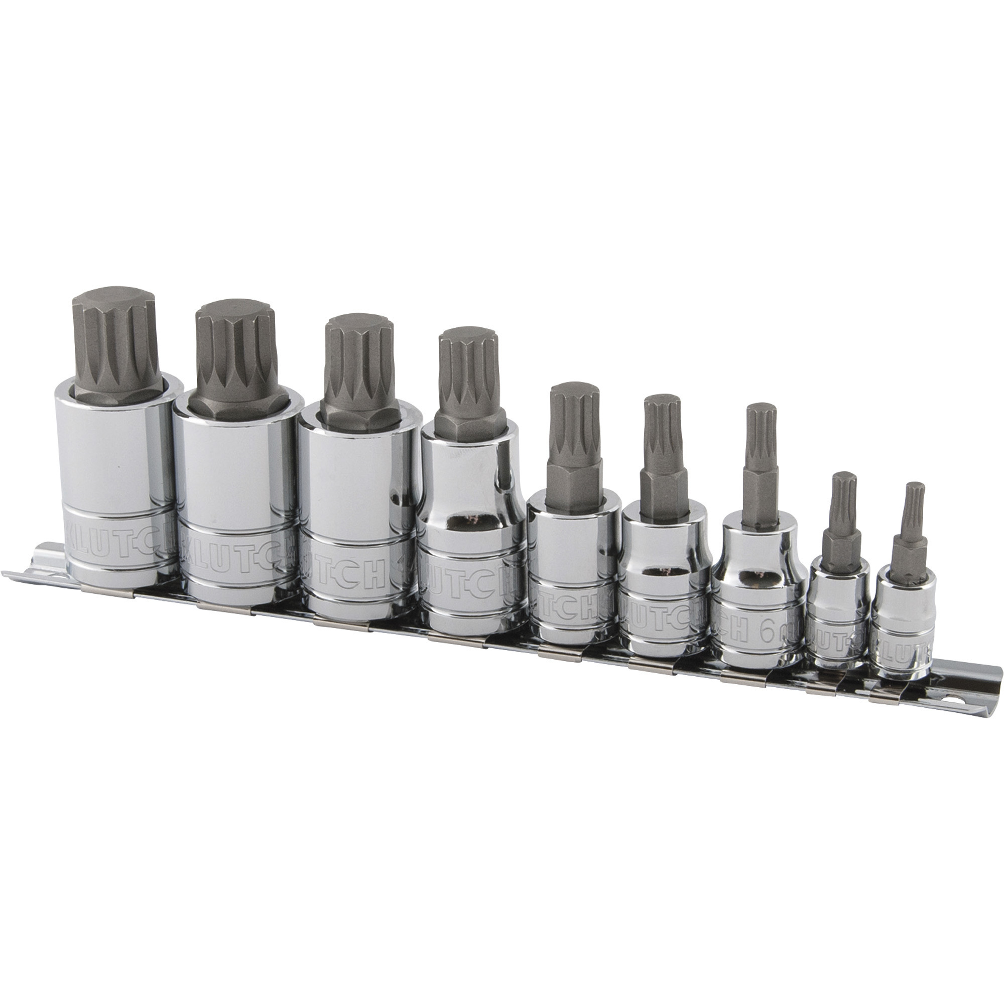Klutch Triple Square Bit Socket Set, 9-Pc.